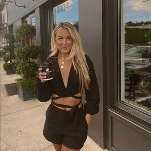 LELIS COLLECTION “Hit The Dance Floor” Black Crop Top & Matching Short Set S/M